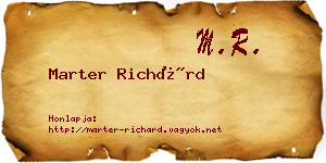 Marter Richárd névjegykártya